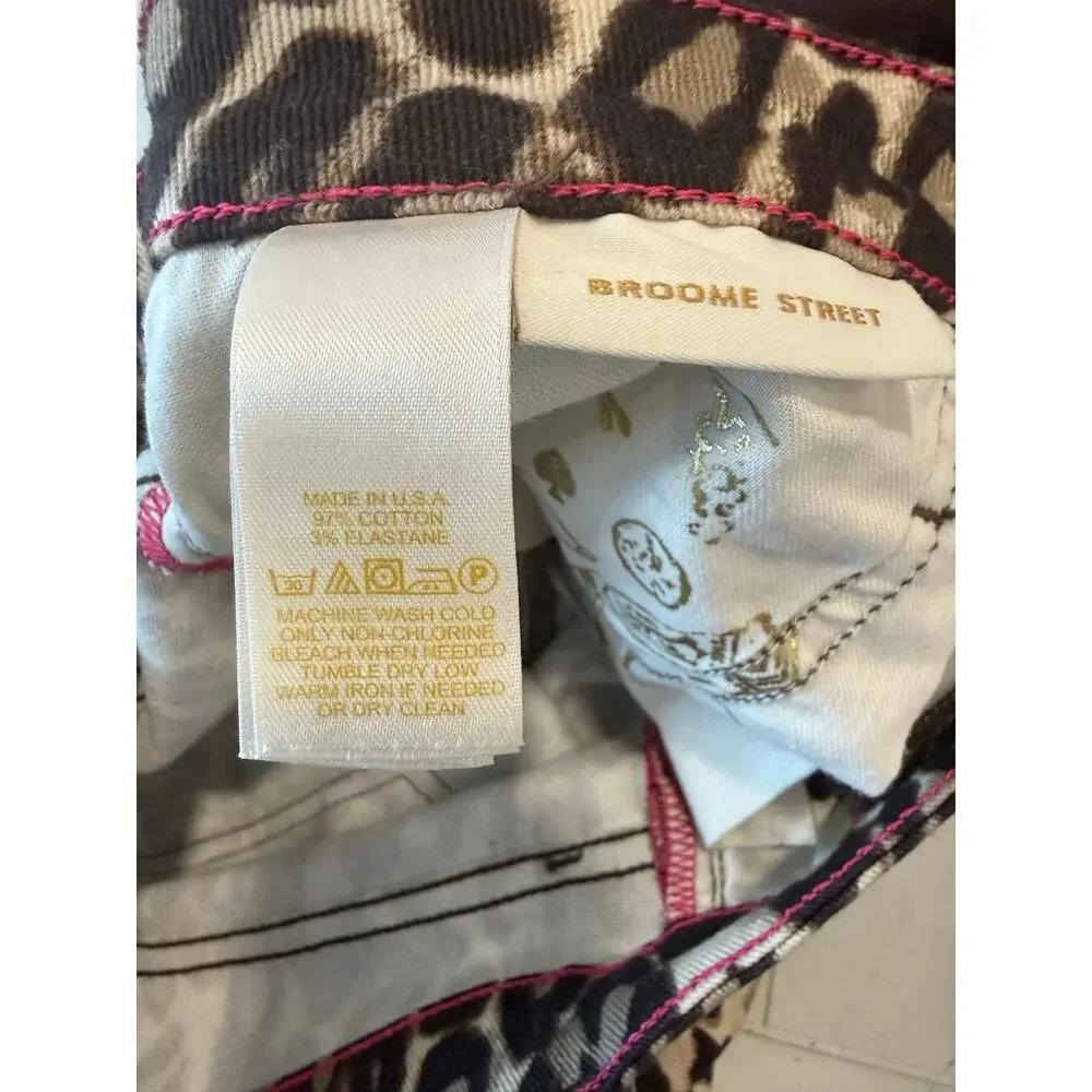 Kate Spade Broome Street Leopard Print Slim Fit Jeans 28 Pinup Rocker Chic EUC